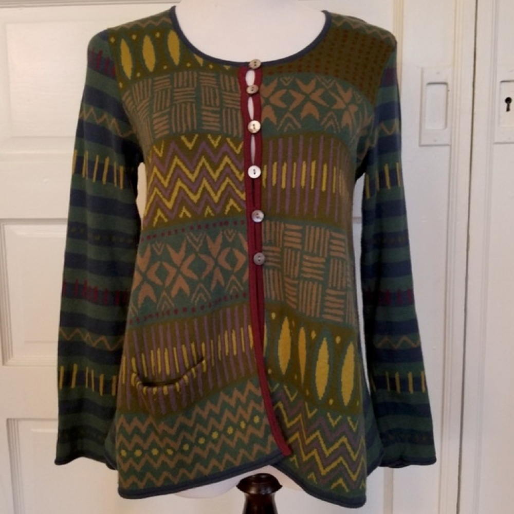 Gorgeous colorful cardigan by Gudrun Sjoden